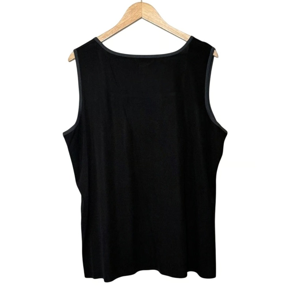 Misook Classic Sleeveless Knit Tank Top, Square Neckline Black, Size 1X - Picture 3 of 6